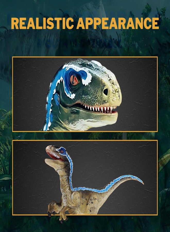 CRYA مجسم ديناصور فيلوسيرابتور لعبة، ألعاب ديناصورات فيلوسيرابتور كبيرة وواقعية للأطفال، لعبة ديناصور فيلوسيرابتور زرقاء للعب والعرض، ألعاب ديناصورات من العصر الجوراسي للأولاد والبنات (فيلوسيرابتور) - Image 2